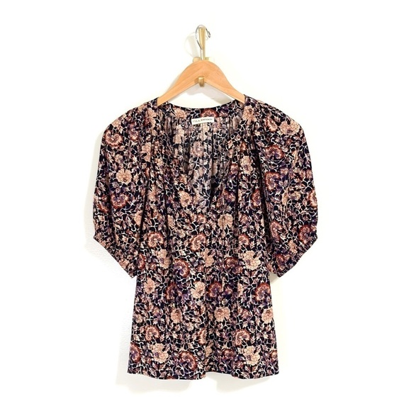NWOT Ulla Johnson Puff-Sleeve Floral Evie Blouse - Picture 2 of 5